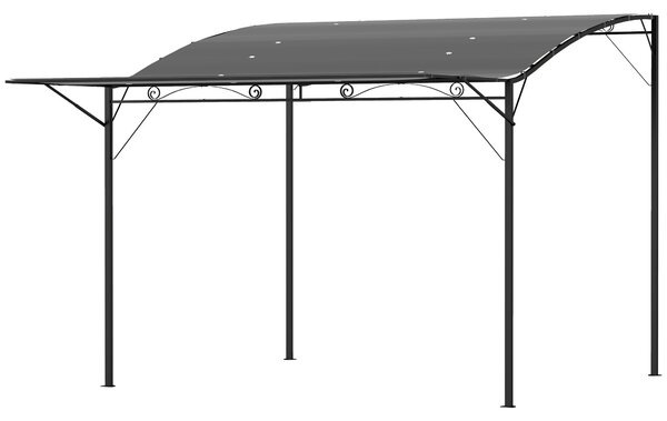 Outsunny pergola 3 x 2,5 m se stavitelnou střechou — ocelový rám, tmavě šedý polyesterový baldachýn | Aosom