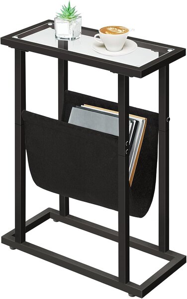 VASAGLE Odkládací stolek Fido 40 cm černý/čirý