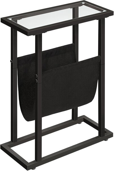 VASAGLE Odkládací stolek Fido 40 cm černý/čirý