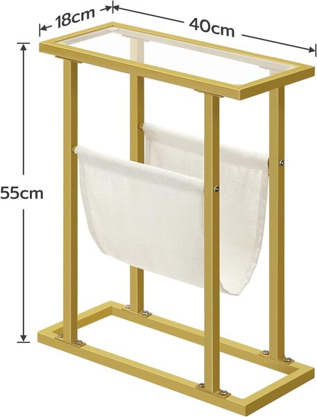 Odkládací stolek Vasagle Fido 40 cm zlatý/čirý