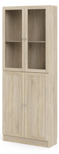 Skříň Bask 79 x 28,3 x 203,2 cm, dveře kombi, dub sonoma