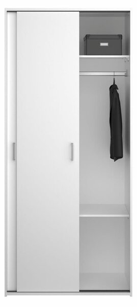 Šatní skříň Sid 77,6 x 48,3 x 175,4 cm, posuvné dveře, bílá