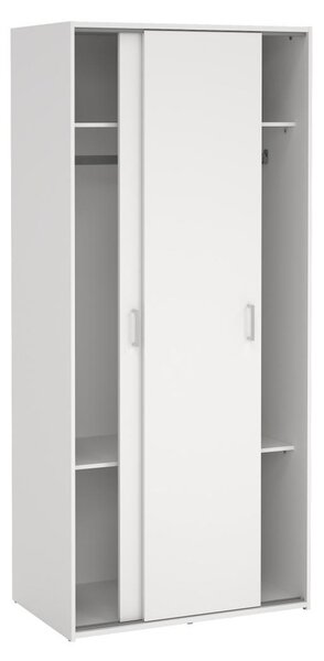 Šatní skříň Sid 77,6 x 48,3 x 175,4 cm, posuvné dveře, bílá