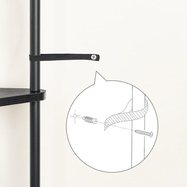 Rohový regál Vasagle Ebbi 30 cm černý