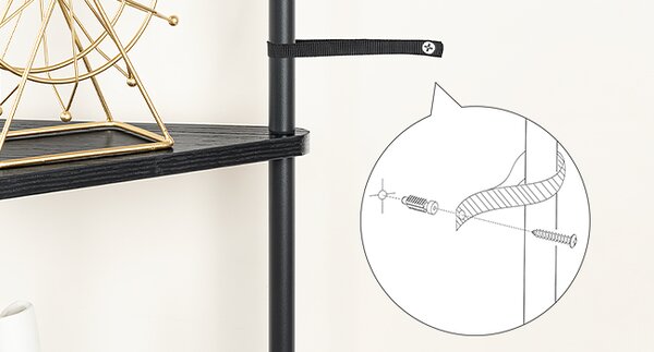 Rohový regál Vasagle Ebbi 30 cm černý