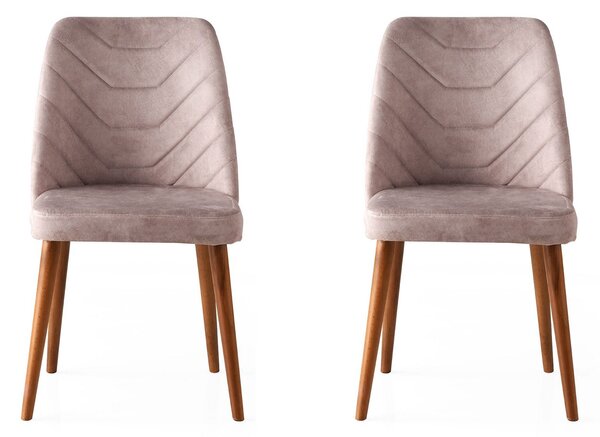 Kalune Design Sada 2 ks jídelních židlí Dallas 555 V2 ořech/béžová