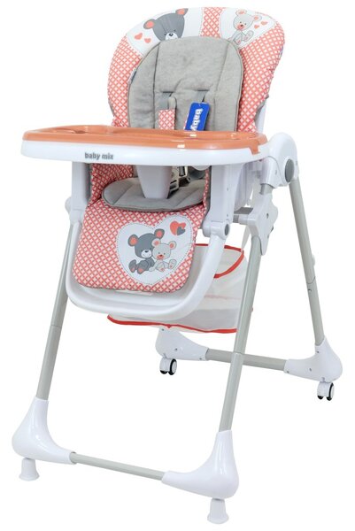 Jídelní židlička Baby Mix Infant coral pink