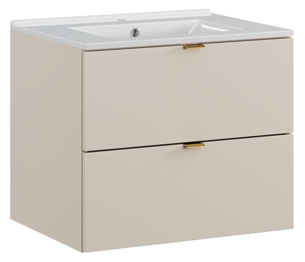 Comad Koupelnová skříňka s keramickým umyvadlem Dalia Cashmere 60 cm - kašmír