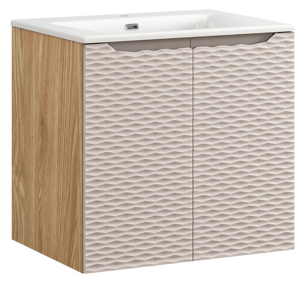 Comad Koupelnová skříňka s keramickým umyvadlem Ocean Beige 60 cm - béžová
