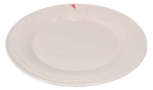Bílý keramický talíř Antic Line Hen, ⌀ 25 cm