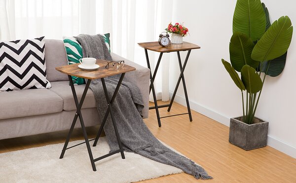 Skládací odkládací stolek Vasagle Fiona 48 cm hnědý/černý