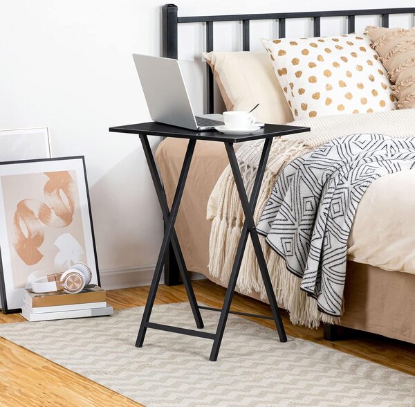 Skládací odkládací stolek Vasagle Abby 48 cm černý