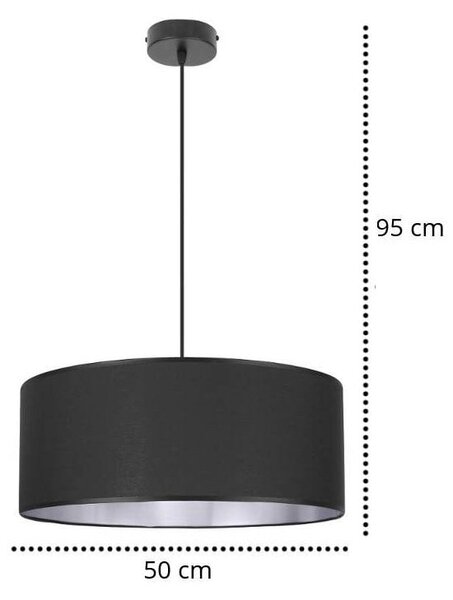 Závěsné svítidlo Shade, 1x textilní stínítko (výběr ze 2 barev), (výběr ze 3 barev konstrukce), (fi 50cm), ch