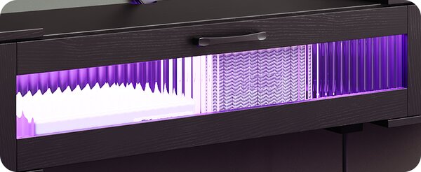 VASAGLE Závěsný TV stolek Browny 140 cm s LED osvětlením černý
