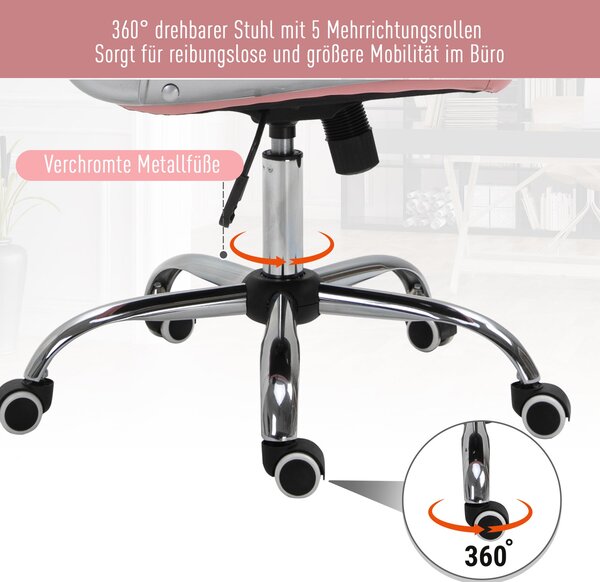 Vinsetto Kancelářská Židle, Ergonomická Židle s Područek, Polstrované Opěradlo, Výškově Nastavitelná Počítačová Židle z Umělé Kůže, Otočná Židle do Do