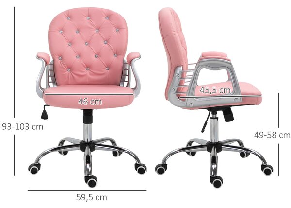 Vinsetto Kancelářská Židle, Ergonomická Židle s Područek, Polstrované Opěradlo, Výškově Nastavitelná Počítačová Židle z Umělé Kůže, Otočná Židle do Do