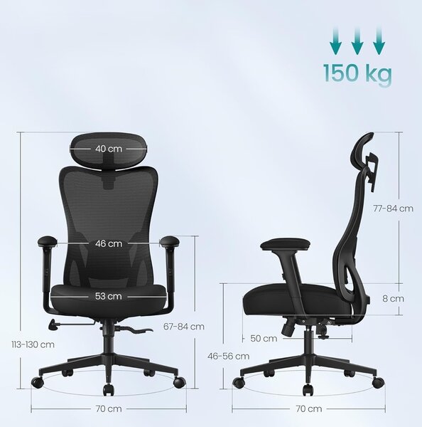 SONGMICS Kancelářská židle Vivaro černá