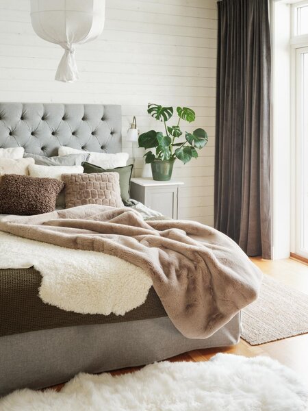 Skinnwille Home Collection Pléd Fluffy, umělá kožešina, taupe, 120x180 cm