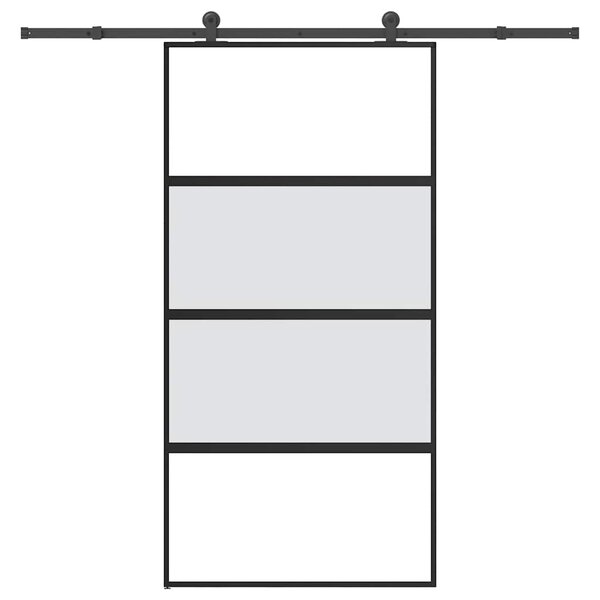 Posuvné dveře s kováním 102,5x205 cm tvrzeného sklo a hliník 3333000