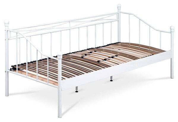 Kovová postel 90x200 Bakarissa (bílá matná)