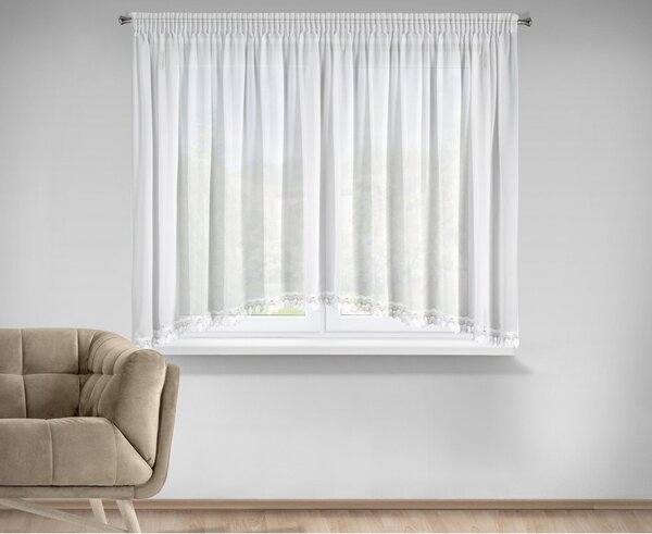 ZÁCLONA NA PÁSCE LORETA 400X160 CM BÍLÁ