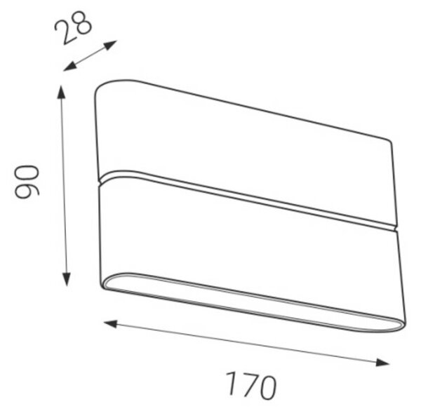 LED2 FLAT L, A NÁSTĚNNÉ ANTRACITOVÉ IP54 5131134