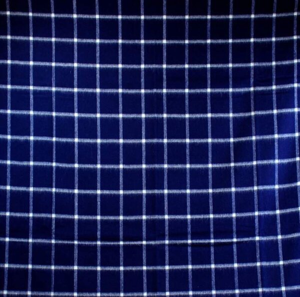 Deka z jehněčí vlny Windowpane Navy 190 x 140 cm Tweedmill