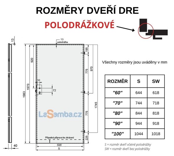 Interiérové dveře DRE STANDARD 50s