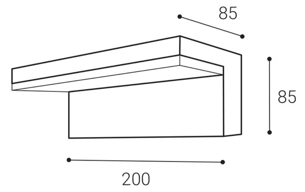 LED2 5400154 Nástěnné venkovní svítidlo HUGO II, A 9W 3000K/4000K antracit