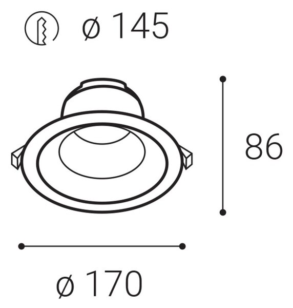 LED2 2236151 Zápustné venkovní svítidlo ALFA II 17 9-15W 3CCT 3000K/3500K/4000K UGR bílá