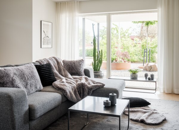 Skinnwille Home Collection Polštář Stily Grey, umělá kožešina, 60x40 cm