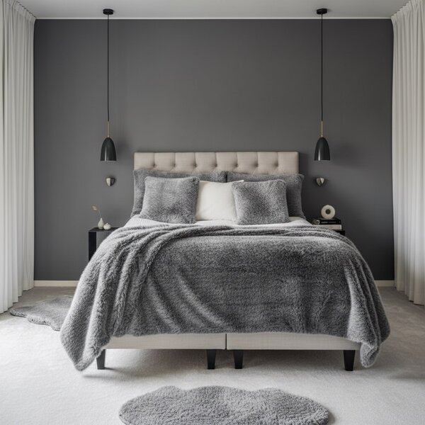 Skinnwille Home Collection Polštář Stily Grey, umělá kožešina, 60x40 cm