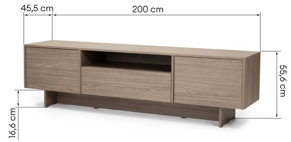 Hector TV stolek Kanso 200 cm dub perleťový