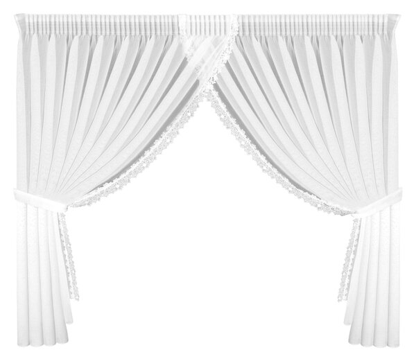 ZÁCLONA NA PÁSCE ARTEMIDA 400X160 CM BÍLÁ