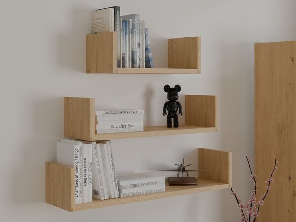 TP Living Sada 3 ks nástěnných polic Mobi dub artisan