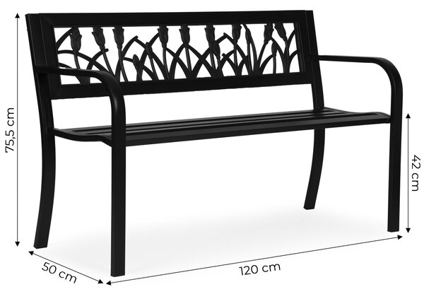 MultiGarden Zahradní lavička Dorado 120 cm černá