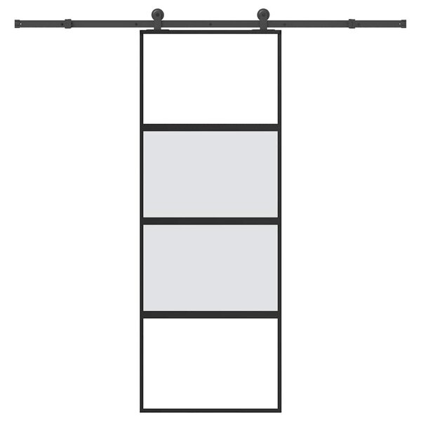 Posuvné dveře s kováním 76x205 cm tvrzeného sklo a hliník 3332998