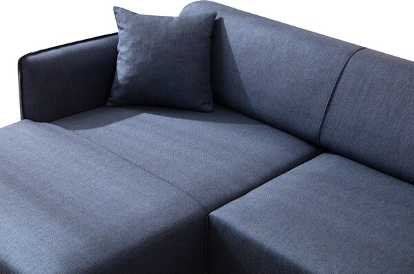 Hanah Home Rohová sedací souprava Belissimo 270 cm modrá levá