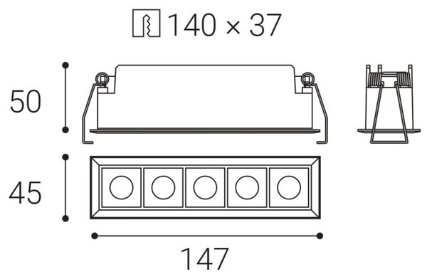 LED2 2491351 Zápustné svítidlo LINEAR II 5, W 10W 3000K/3500K/4000K UGR bílá