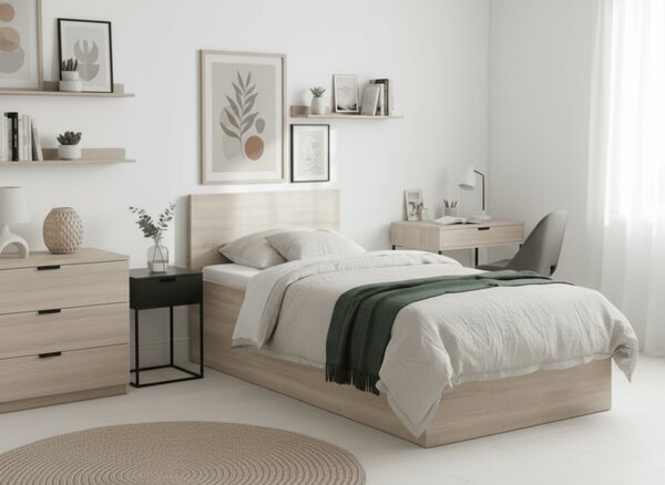 Postel SOFIA 90 x 200 cm, dub sonoma