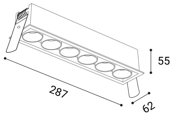 LED2 2560851 Zápustné svítidlo RIVA MAXI 6, W 30W 3000K/3500K/4000K UGR bílá