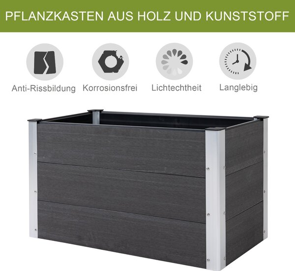 Outsunny Zvedený Záhon z Hliníku, Zahradní Záhon S Studeným Rámem, Květinový Box Odolný Vůči Počasí, Bez Spodní části, Roste Box 100x50x55,5cm pro Ter