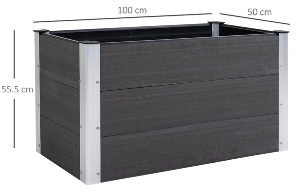 Outsunny Zvedený Záhon z Hliníku, Zahradní Záhon S Studeným Rámem, Květinový Box Odolný Vůči Počasí, Bez Spodní části, Roste Box 100x50x55,5cm pro Ter