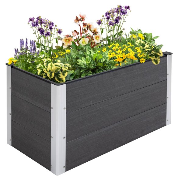 Outsunny Zvedený Záhon z Hliníku, Zahradní Záhon S Studeným Rámem, Květinový Box Odolný Vůči Počasí, Bez Spodní části, Roste Box 100x50x55,5cm pro Ter