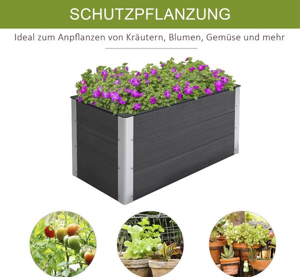 Outsunny Zvedený Záhon z Hliníku, Zahradní Záhon S Studeným Rámem, Květinový Box Odolný Vůči Počasí, Bez Spodní části, Roste Box 100x50x55,5cm pro Ter