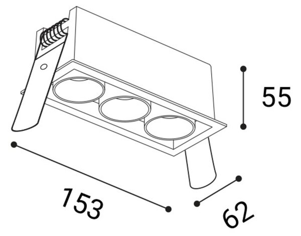 LED2 2560753 Zápustné svítidlo RIVA MAXI 3, B 15W 3000K/3500K/4000K UGR černá