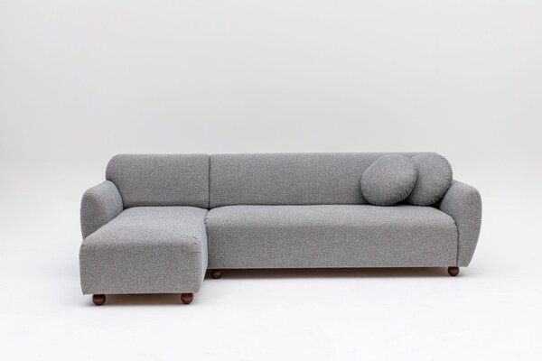 Hanah Home Rohová sedací souprava Eddy 273 cm světle šedá levá