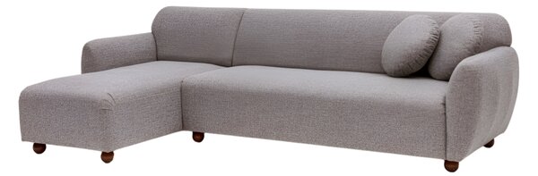 Hanah Home Rohová sedací souprava Eddy 273 cm světle šedá levá