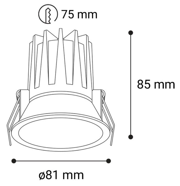 LED2 2561151 Zápustné svítidlo NINO M, W 9W 3000K/3500K/4000K UGR bílá