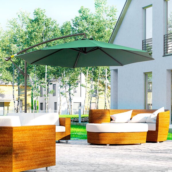 Outsunny Křeslový Slunečník Ø300 cm S Nastavitelnou Ochrannou Vrchní Částí proti UV záření | Aosom